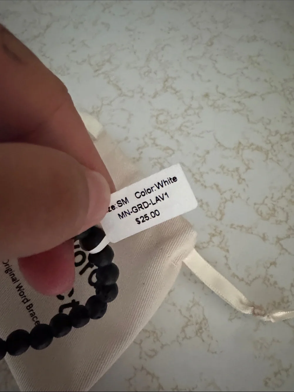 Little Words Project GIRL DAD Black Bead Bracelet